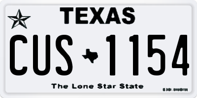 TX license plate CUS1154