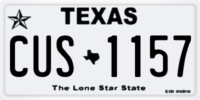 TX license plate CUS1157