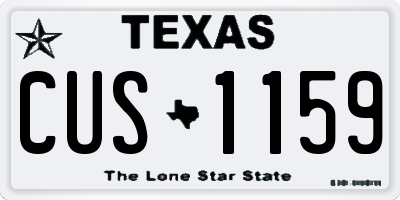 TX license plate CUS1159