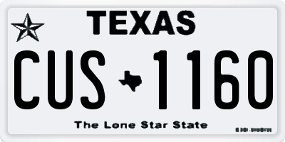 TX license plate CUS1160