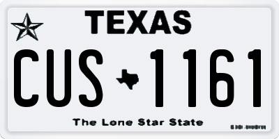 TX license plate CUS1161