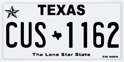 TX license plate CUS1162