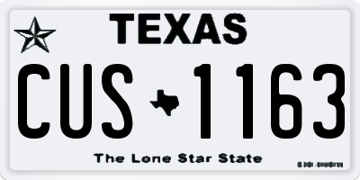TX license plate CUS1163