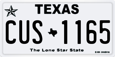 TX license plate CUS1165