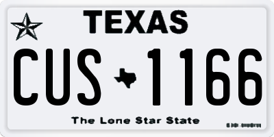 TX license plate CUS1166
