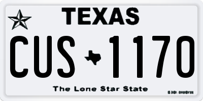 TX license plate CUS1170