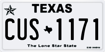 TX license plate CUS1171