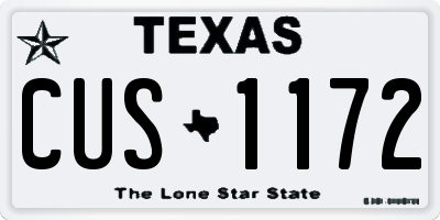 TX license plate CUS1172