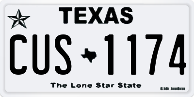 TX license plate CUS1174