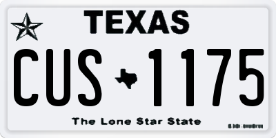 TX license plate CUS1175