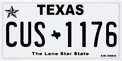 TX license plate CUS1176