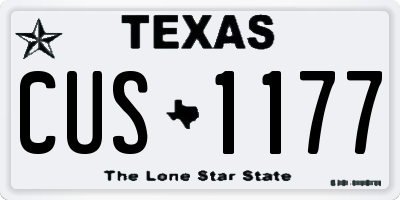 TX license plate CUS1177