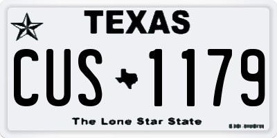 TX license plate CUS1179