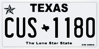 TX license plate CUS1180