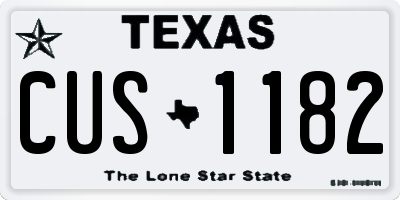 TX license plate CUS1182