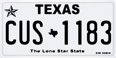 TX license plate CUS1183