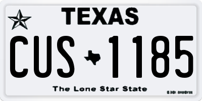 TX license plate CUS1185