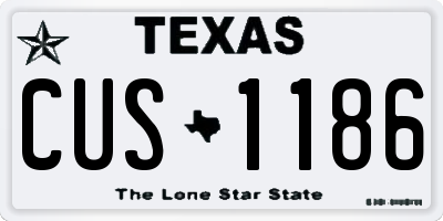 TX license plate CUS1186