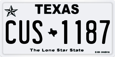 TX license plate CUS1187