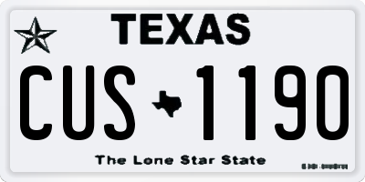 TX license plate CUS1190