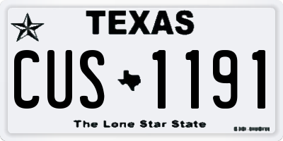 TX license plate CUS1191