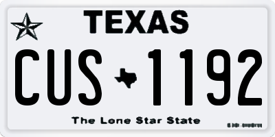 TX license plate CUS1192