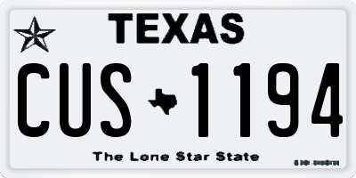 TX license plate CUS1194