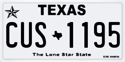 TX license plate CUS1195