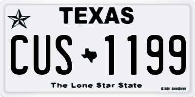 TX license plate CUS1199
