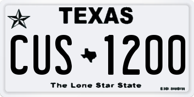 TX license plate CUS1200
