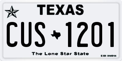 TX license plate CUS1201