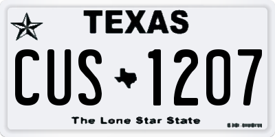TX license plate CUS1207