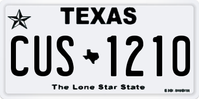 TX license plate CUS1210