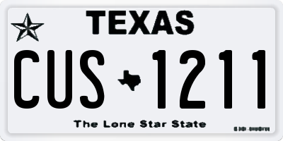 TX license plate CUS1211