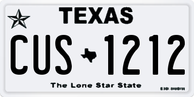 TX license plate CUS1212