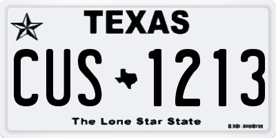 TX license plate CUS1213