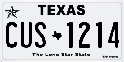 TX license plate CUS1214
