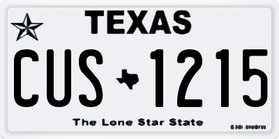 TX license plate CUS1215