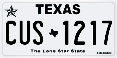 TX license plate CUS1217