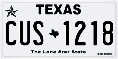 TX license plate CUS1218