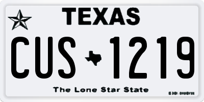 TX license plate CUS1219