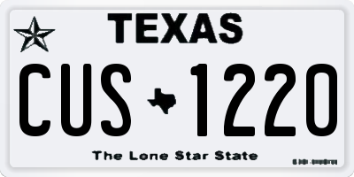 TX license plate CUS1220
