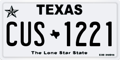 TX license plate CUS1221