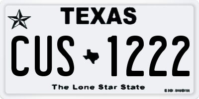 TX license plate CUS1222