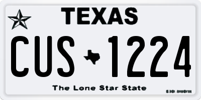 TX license plate CUS1224