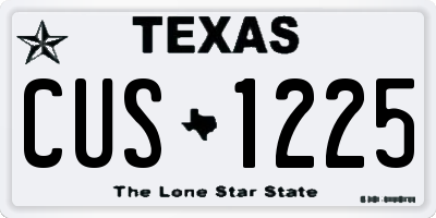 TX license plate CUS1225