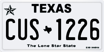 TX license plate CUS1226