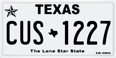 TX license plate CUS1227