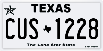 TX license plate CUS1228