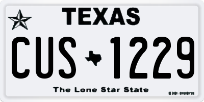 TX license plate CUS1229